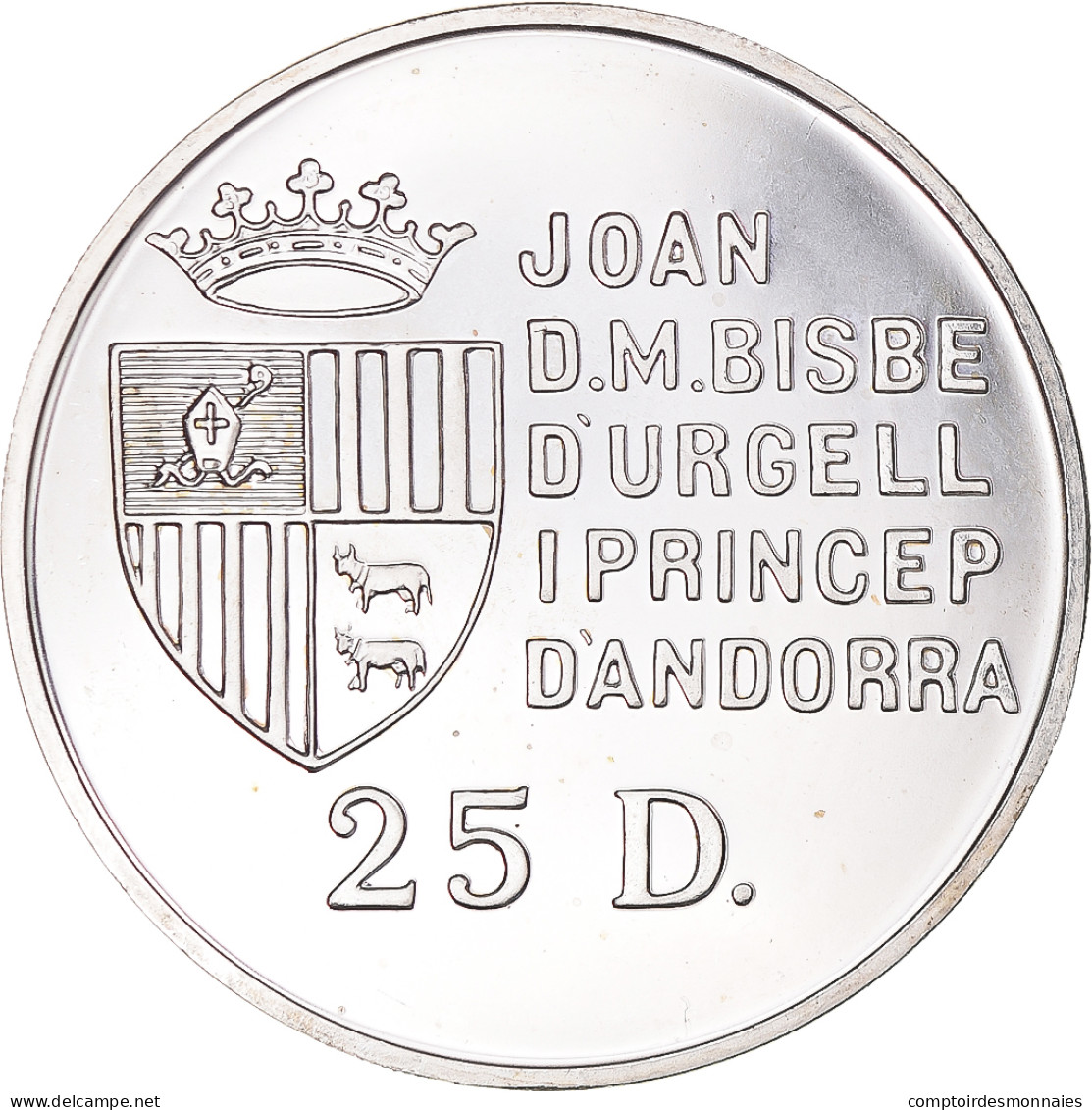 Monnaie, Andorre, 25 Diners, 1991, TTB+, Argent, KM:65 - Andorre