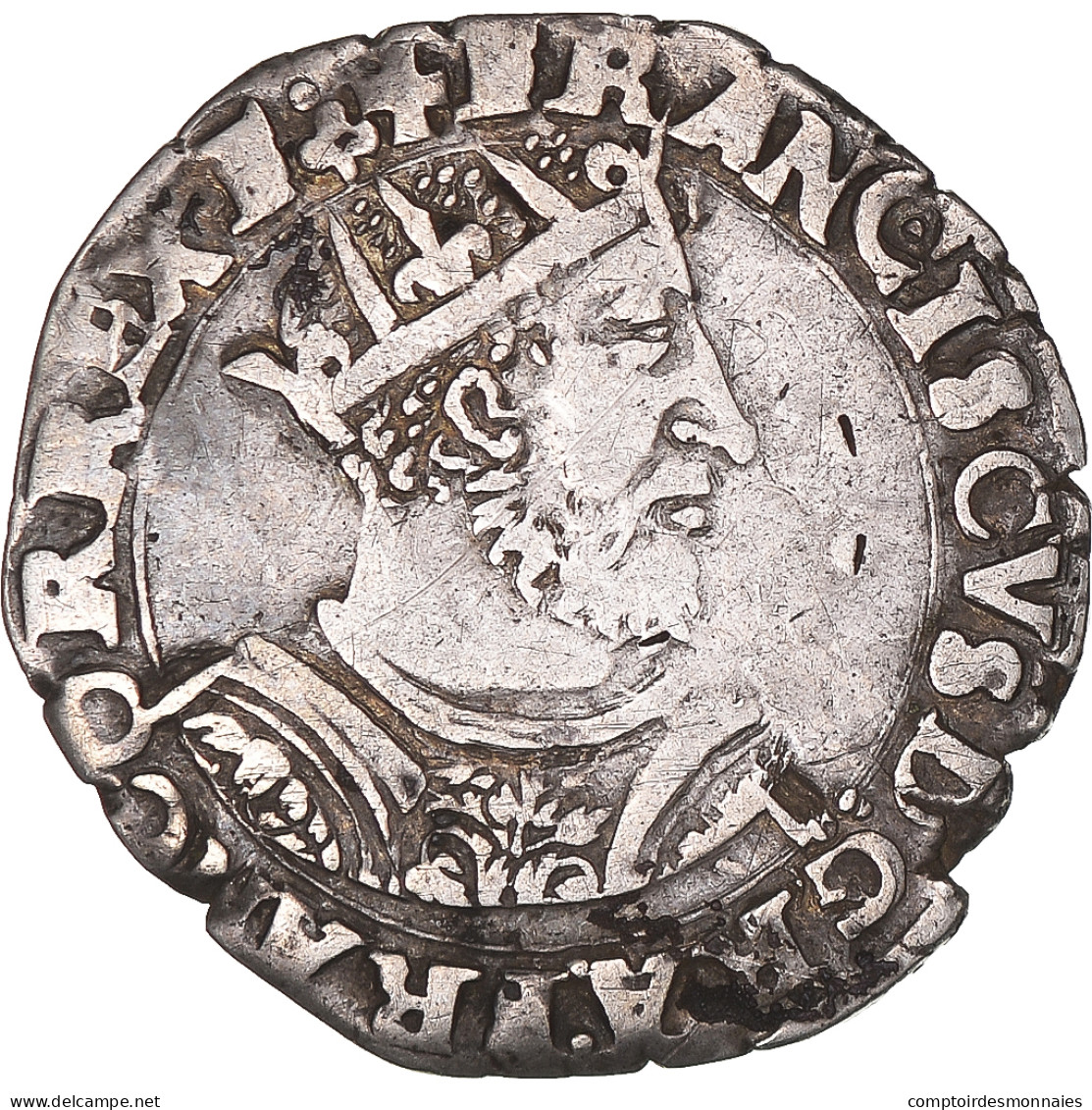 Monnaie, France, François Ier, 1/2 Teston, 1515-1547, Lyon, TB+, Argent - 1515-1547 François 1er