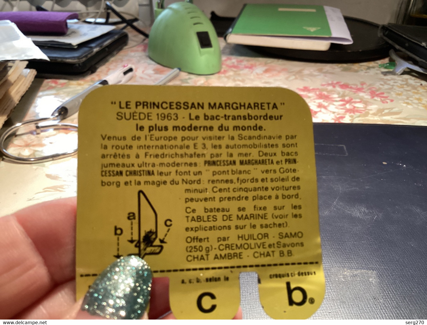 Publicité Plaque En Tôle HUILOR-DULCINE SAMO CREMOLIVE  Le Princessan Marghareta Suede - Maritime