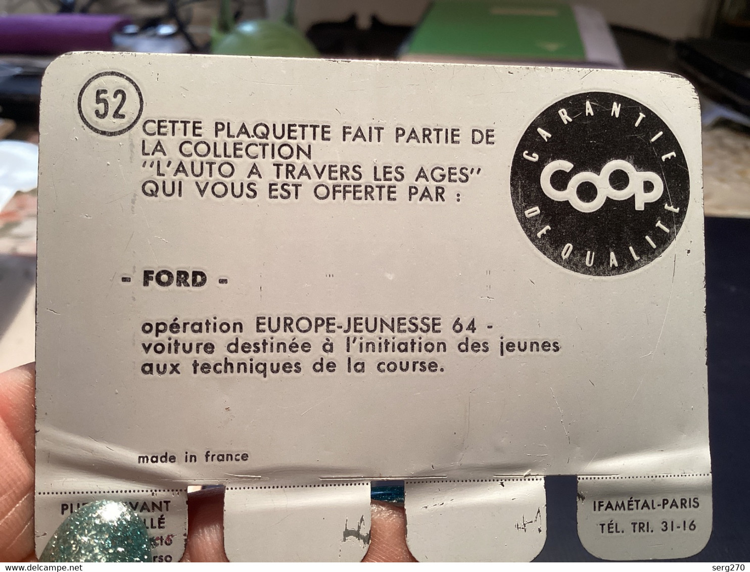 Publicité  COOP Garantie De Qualité  Plaque En Tôle Voiture Ford 52 - Auto's