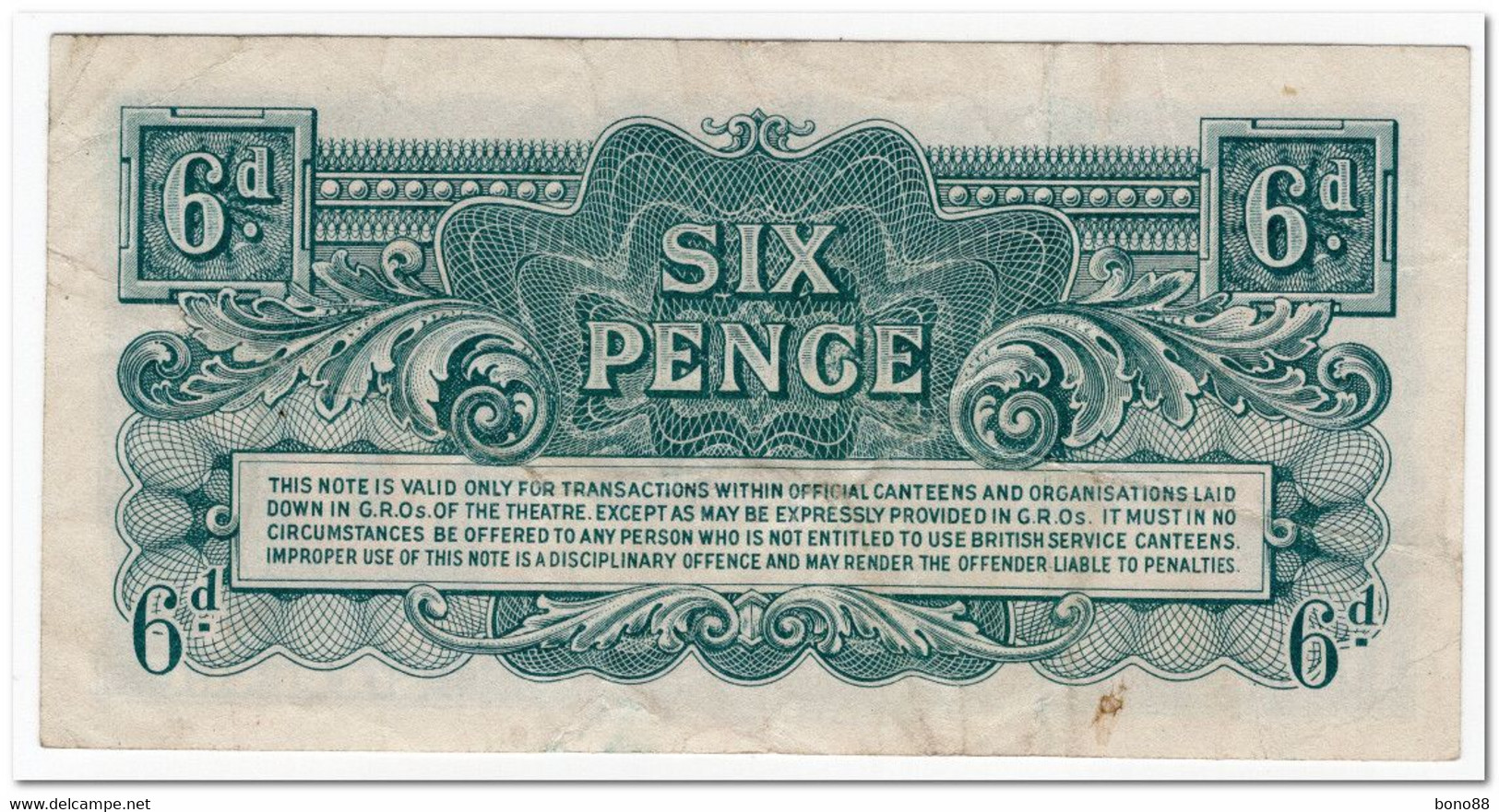 BRITISH ARMED FORCES,6 PENCE,1948,P.M17a,VF-XF - British Armed Forces & Special Vouchers