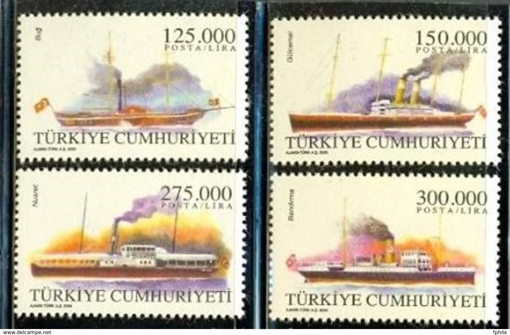 2000 TURKEY THE MERCHANT SHIPS MNH ** - Neufs
