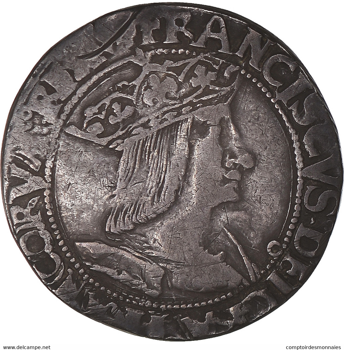 Monnaie, France, François Ier, 1/2 Teston, 1515-1547, Lyon, TTB, Argent - 1515-1547 François 1er