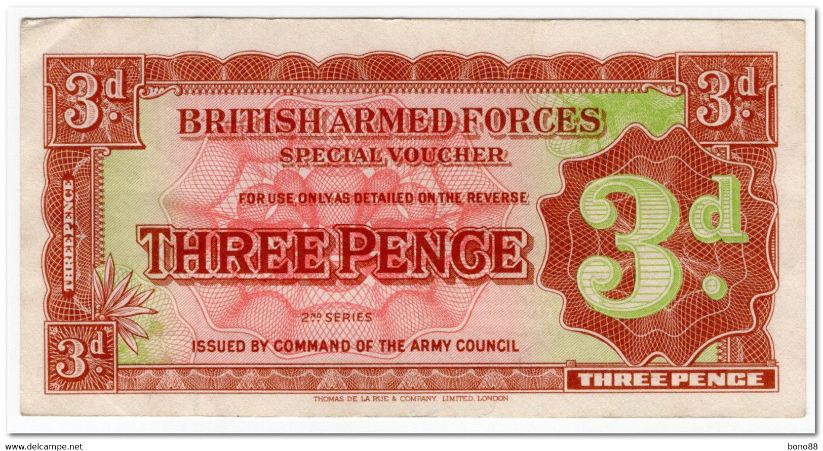 GREAT BRITAIN,BRITISH ARMED FORCES,3 PENCE,1948,P.M16a,VF+ - British Armed Forces & Special Vouchers