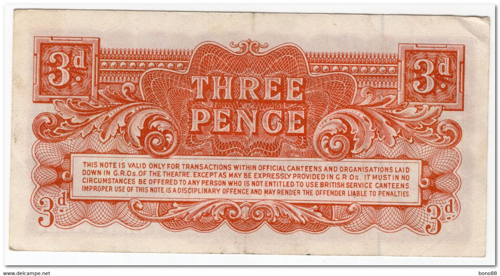 GREAT BRITAIN,BRITISH ARMED FORCES,3 PENCE,1948,P.M16a,VF+ - British Armed Forces & Special Vouchers