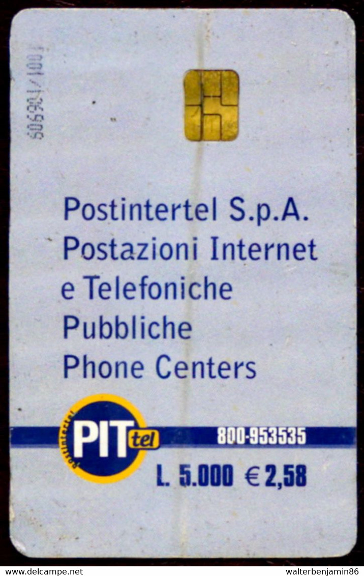 C&C 9021 SCHEDA TELEFONICA SALA STAMPA PITTEL 5.000 L. 2^A QUALITA PIEGA - Usages Spéciaux