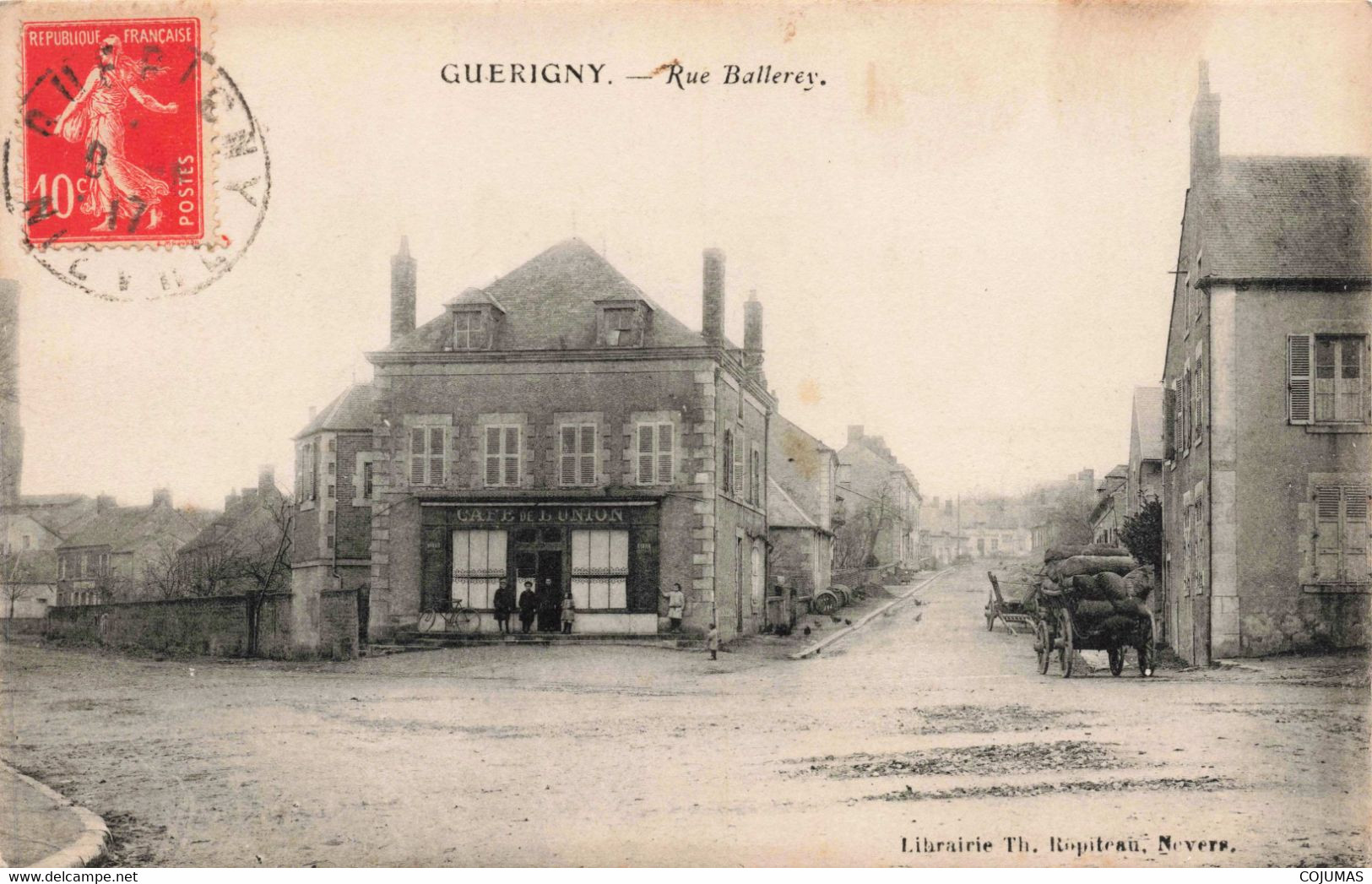 58 - GUERIGNY - S10762 - Rue Ballerey - Café De L'Union - L1 - Guerigny