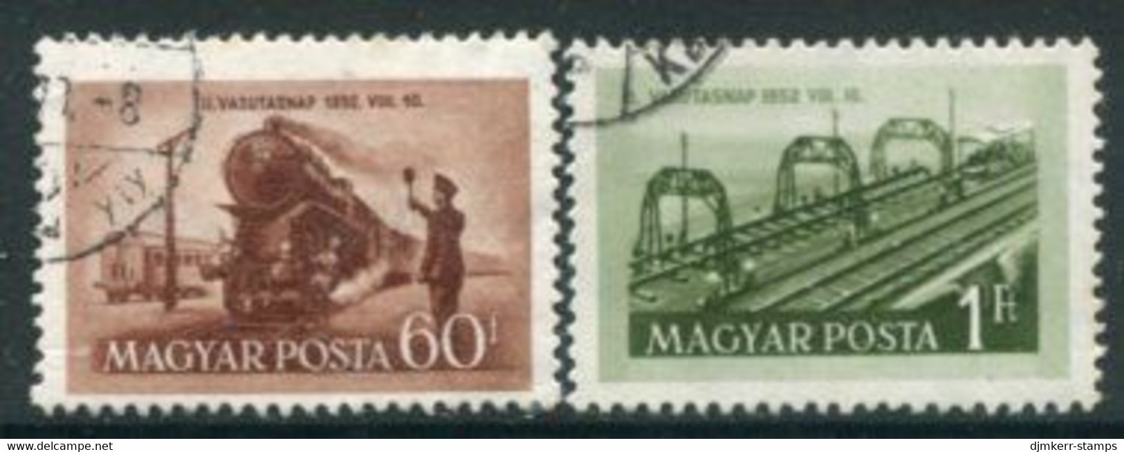 HUNGARY 1952 Railway Workers' Day  Used.  Michel 1261-62 - Used Stamps