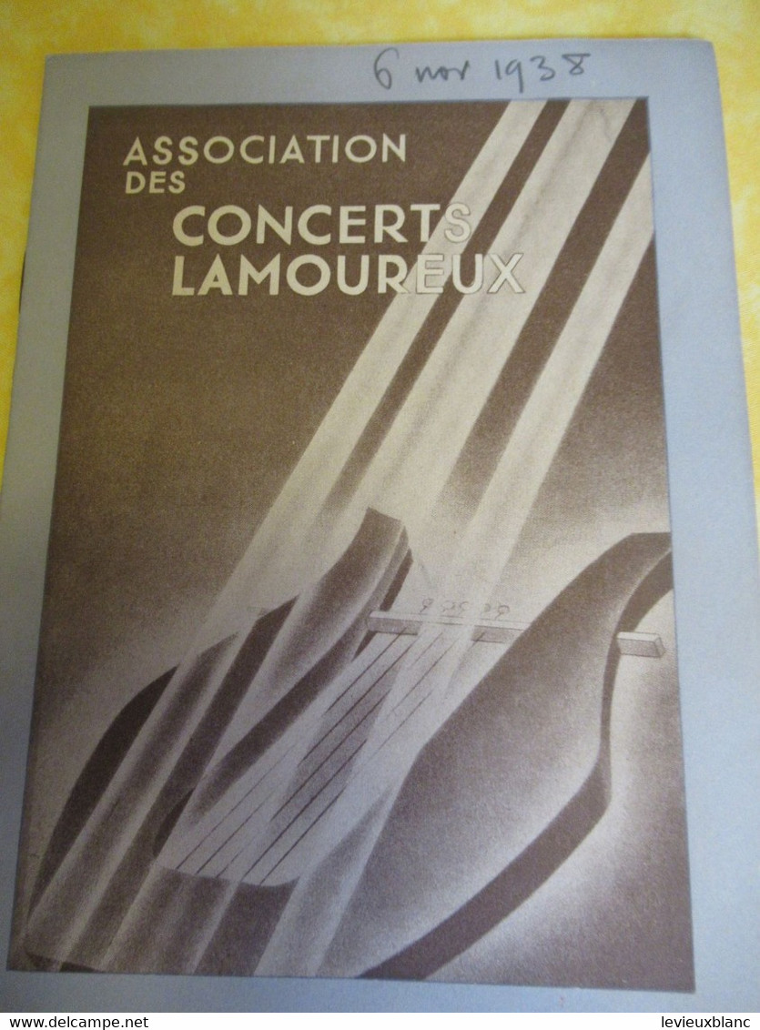 Programme Ancien/Musique/Salle GAVEAU/Ass..des Concerts LAMOUREUX/ BIGOT Prdt /1938  PROG329 - Programma's