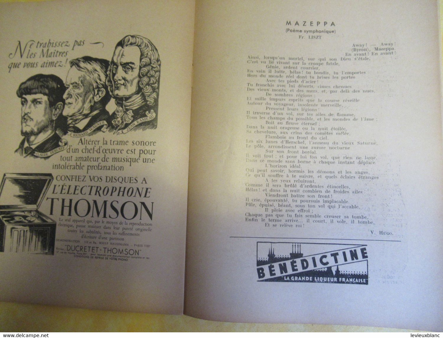 Programme ancien/Musique/Salle GAVEAU/Ass..des Concerts LAMOUREUX/ BIGOT Prdt /1938  PROG329