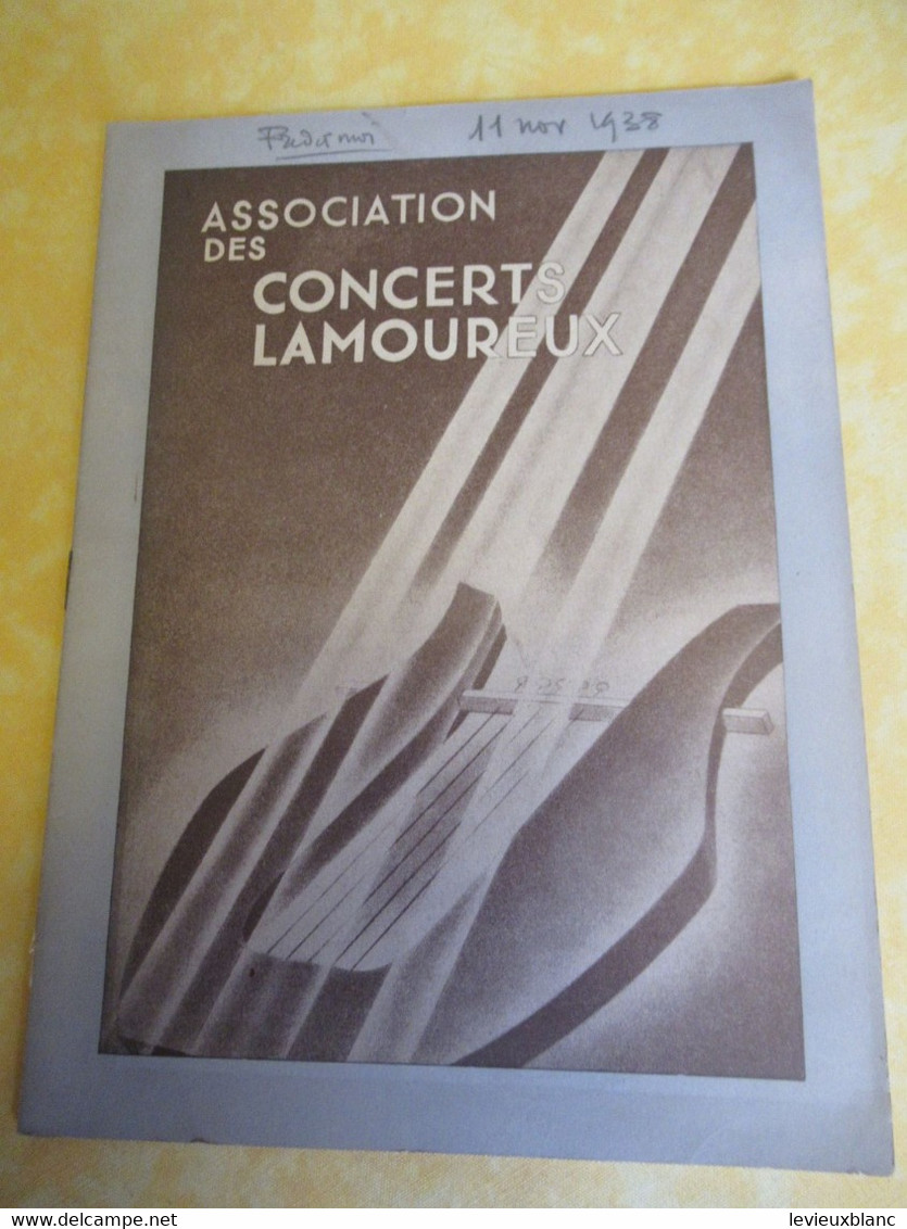 Programme Ancien/Musique/Salle GAVEAU/Ass..des Concerts LAMOUREUX/ BIGOT Pdt /1938  PROG330 - Programmes