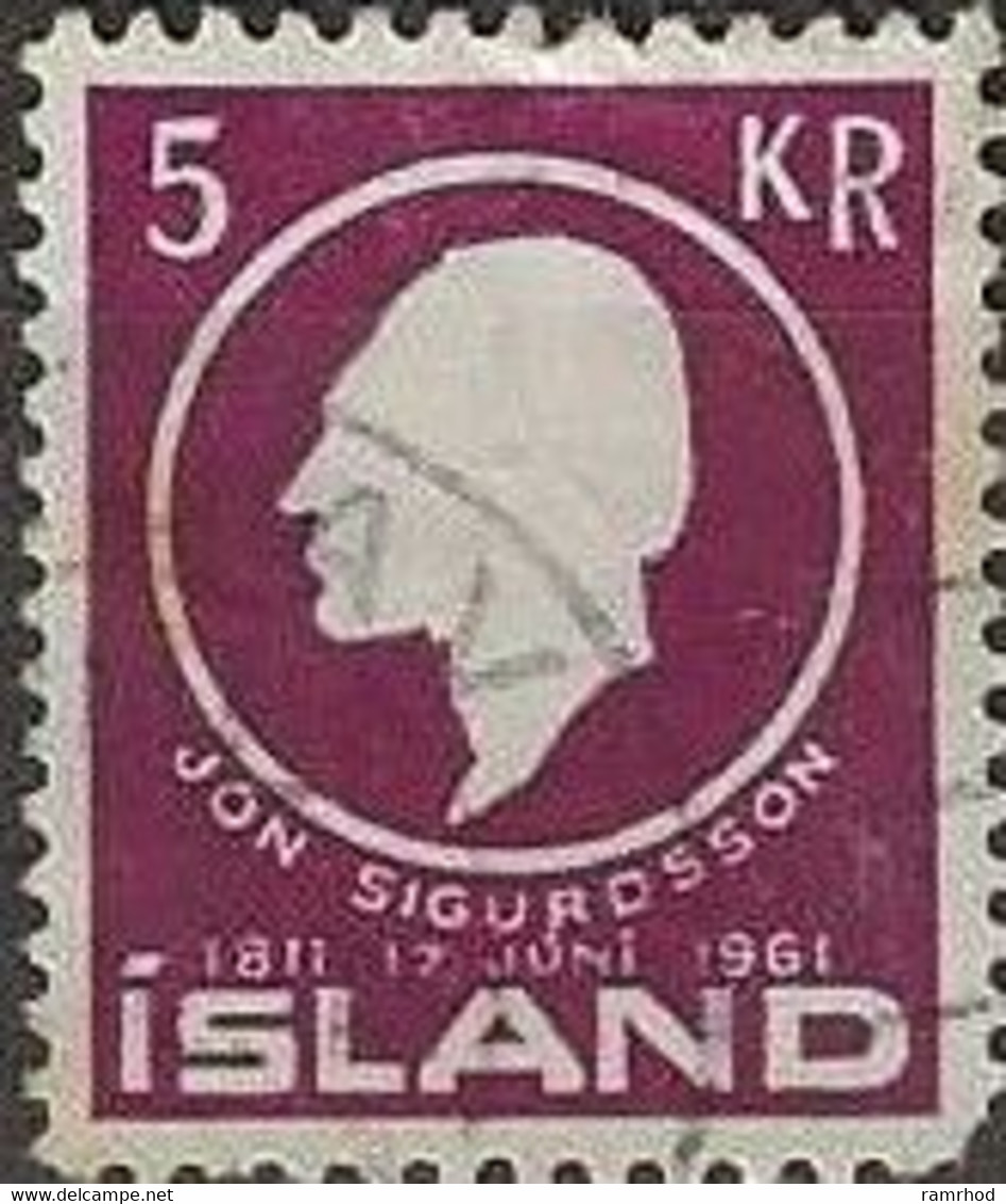 ICELAND 1961 150th Birth Anniversary Of Jon Sigurdsson (historian And Althing Member) - 5k - Sigurdsson FU - Used Stamps
