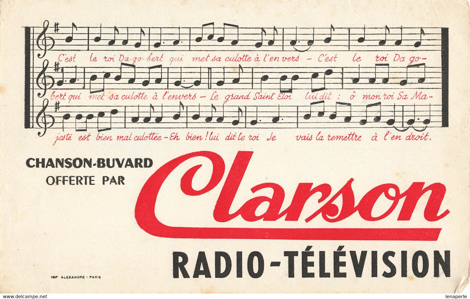 BUVARD Radio Télévision CLARSON - R