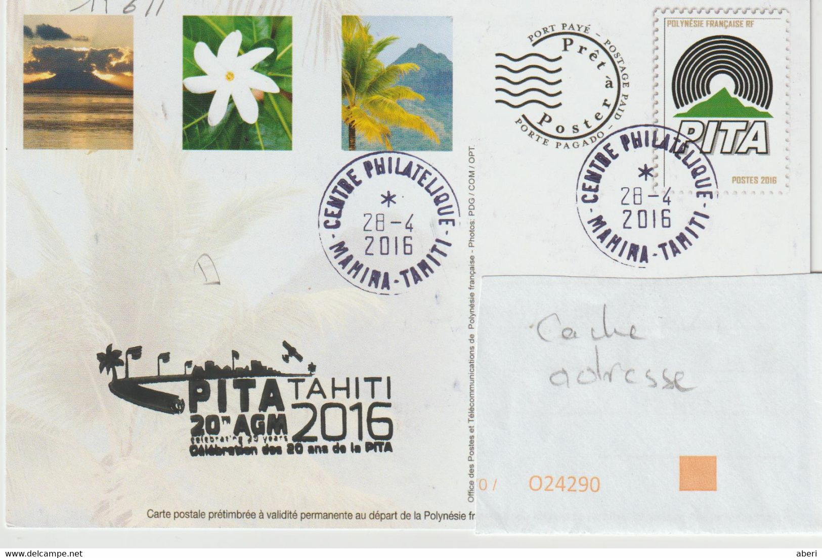 15611 PITA - 20é Anniversaire - TAHITI - POLYNÉSIE FRANÇAISE - 2016 - Postal Stationery