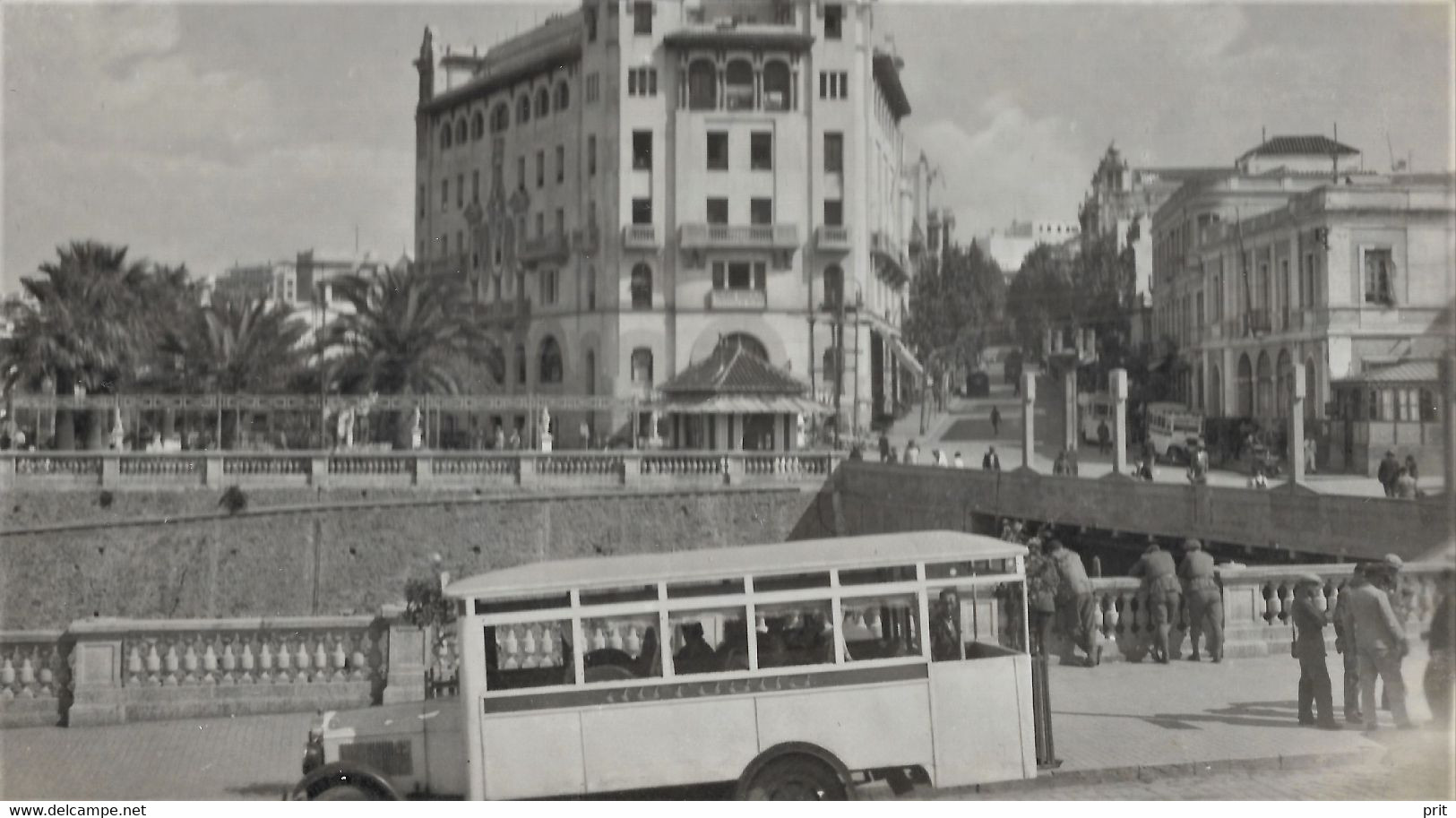 Edificio Trujillo Vintage Buses Ceuta Street View Spanish Africa ~1925 Rare Unused Photo Postcard. - Ceuta