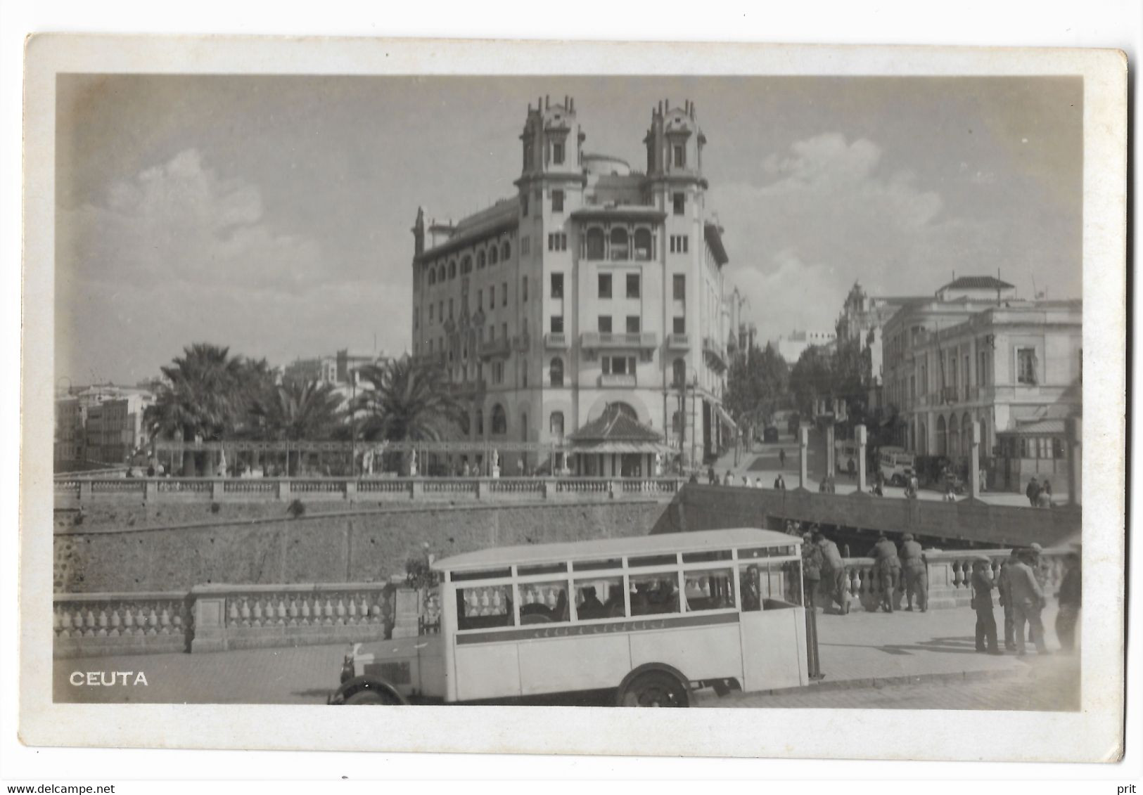 Edificio Trujillo Vintage Buses Ceuta Street View Spanish Africa ~1925 Rare Unused Photo Postcard. - Ceuta