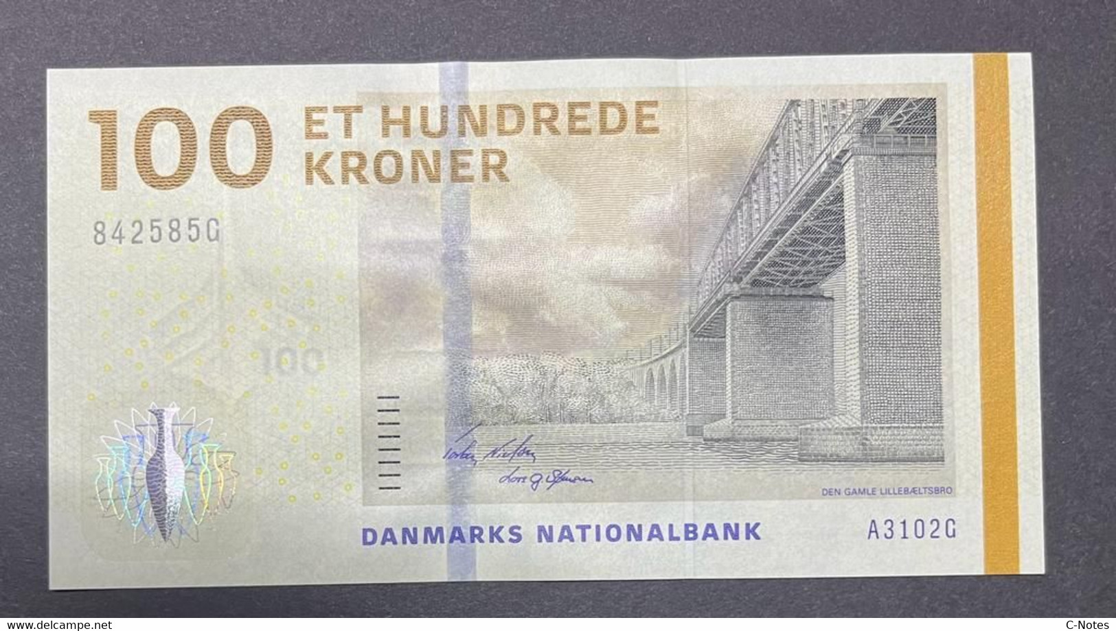 DENMARK - P.66b2 – 100 Kroner 2010 UNC, Serie A3102G 842585G - Danemark