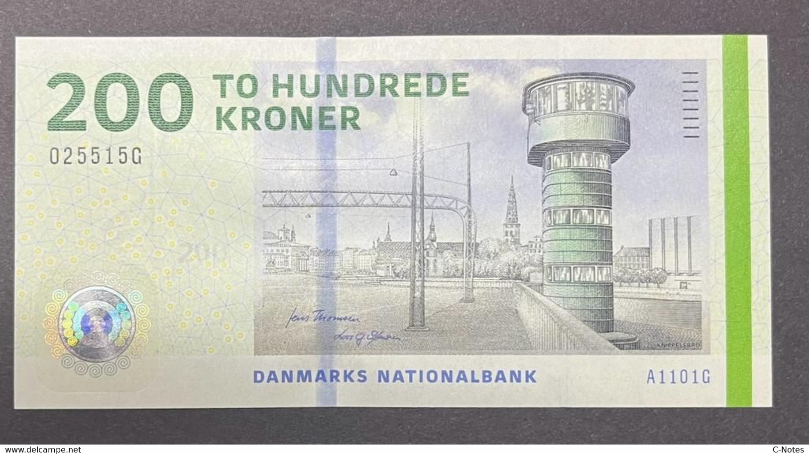 DENMARK - P.67a1 – 200 Kroner 2010 UNC, Serie A1101G 025515G - Dinamarca