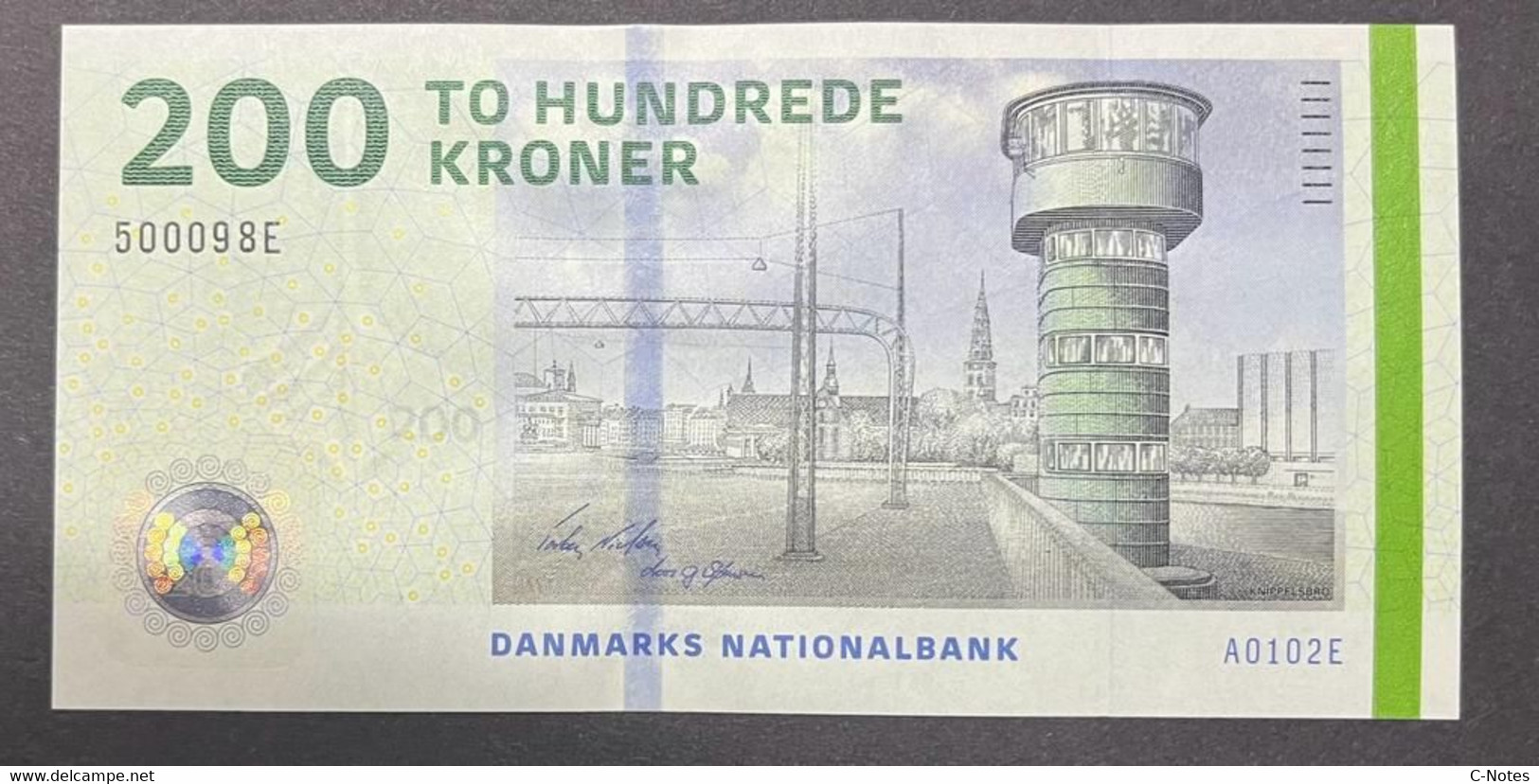 DENMARK - P.67a3 – 200 Kroner 2010 UNC, Serie A0102E 500098E - Danemark