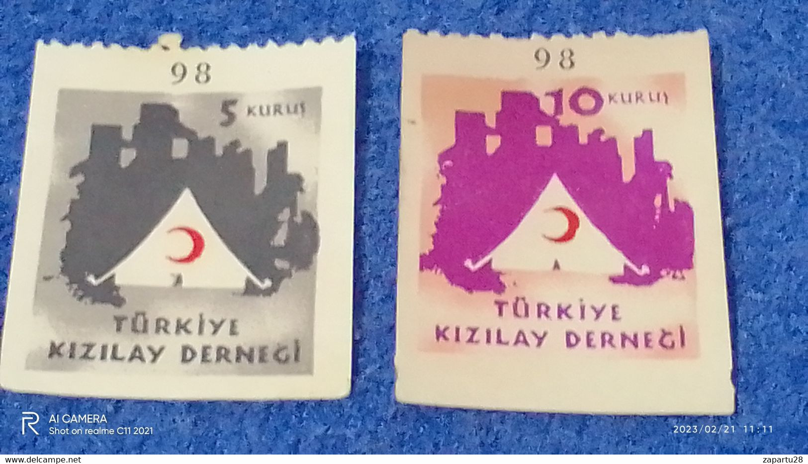 TÜRKEY--YARDIM PULLARI-1950-60- KI9ZILAY DERNEĞİ   (*) - Timbres De Bienfaisance