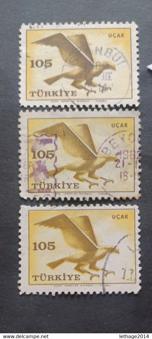 TURKEY OTTOMAN العثماني التركي Türkiye 1959 AIRMAIL BIRDS IN FLIGHT ERROR PRINT VARIETY - Luftpost