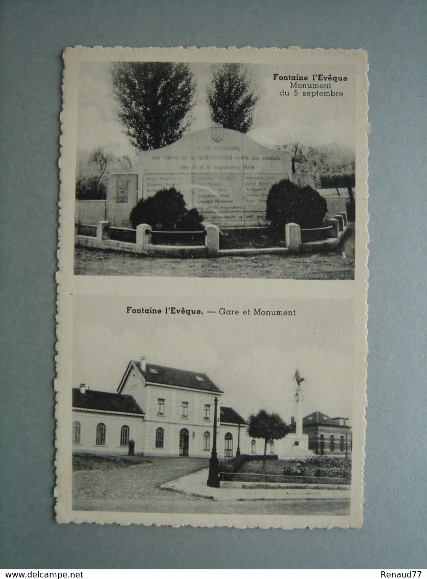 Fontaine L'Evêque - Monument Du 5 Septembre - Gare Et Monument - Fontaine-l'Evêque