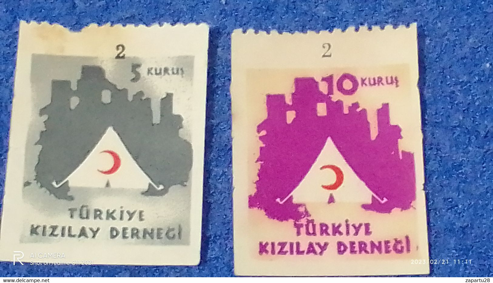 TÜRKEY--YARDIM PULLARI-1950-60- KI9ZILAY DERNEĞİ   (*) - Wohlfahrtsmarken