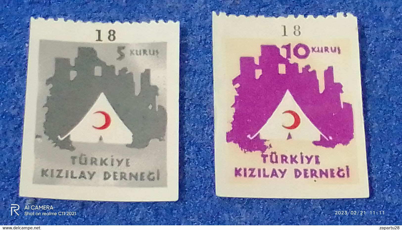 TÜRKEY--YARDIM PULLARI-1950-60- KI9ZILAY DERNEĞİ   (*) - Timbres De Bienfaisance