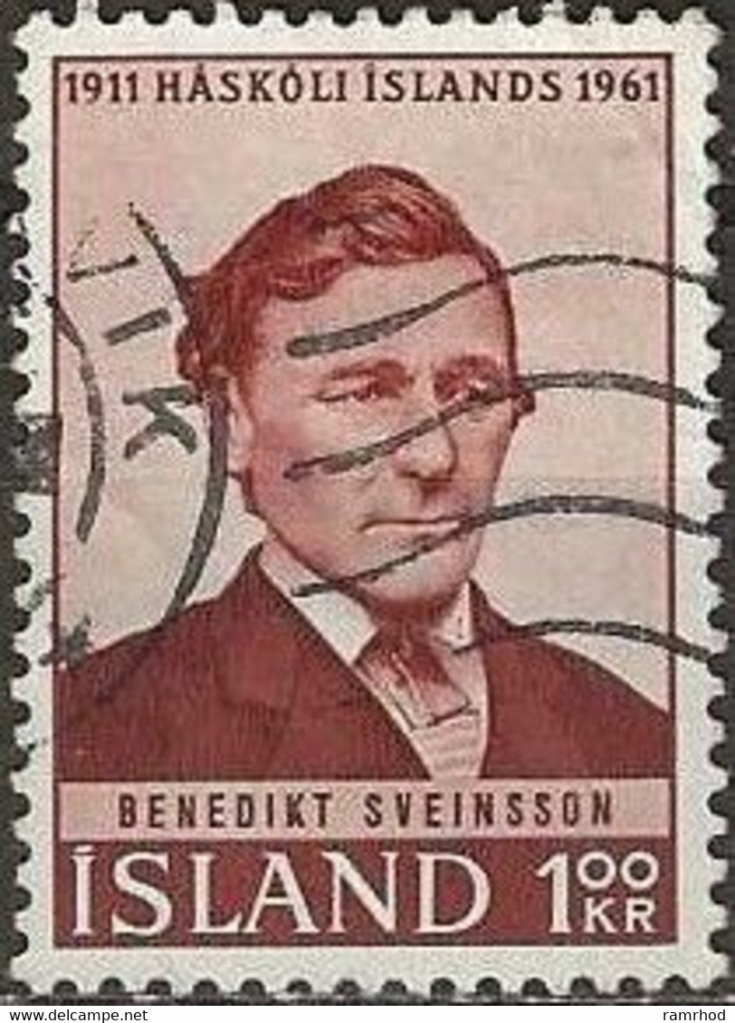 ICELAND 1961 50th Anniversary Of Iceland University - 1k. - B. Sveinsson FU - Usati