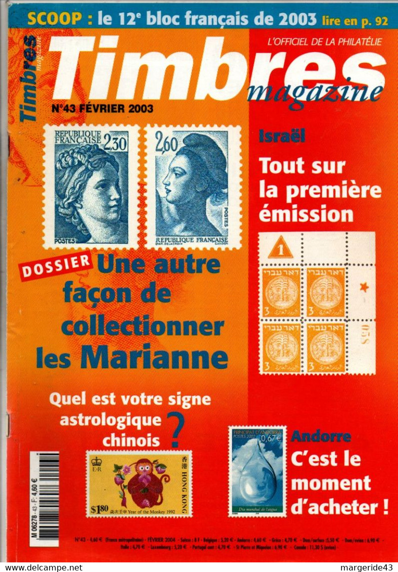 TIMBROSCOPIE N°43 FEVRIER 2003 - Français (àpd. 1941)