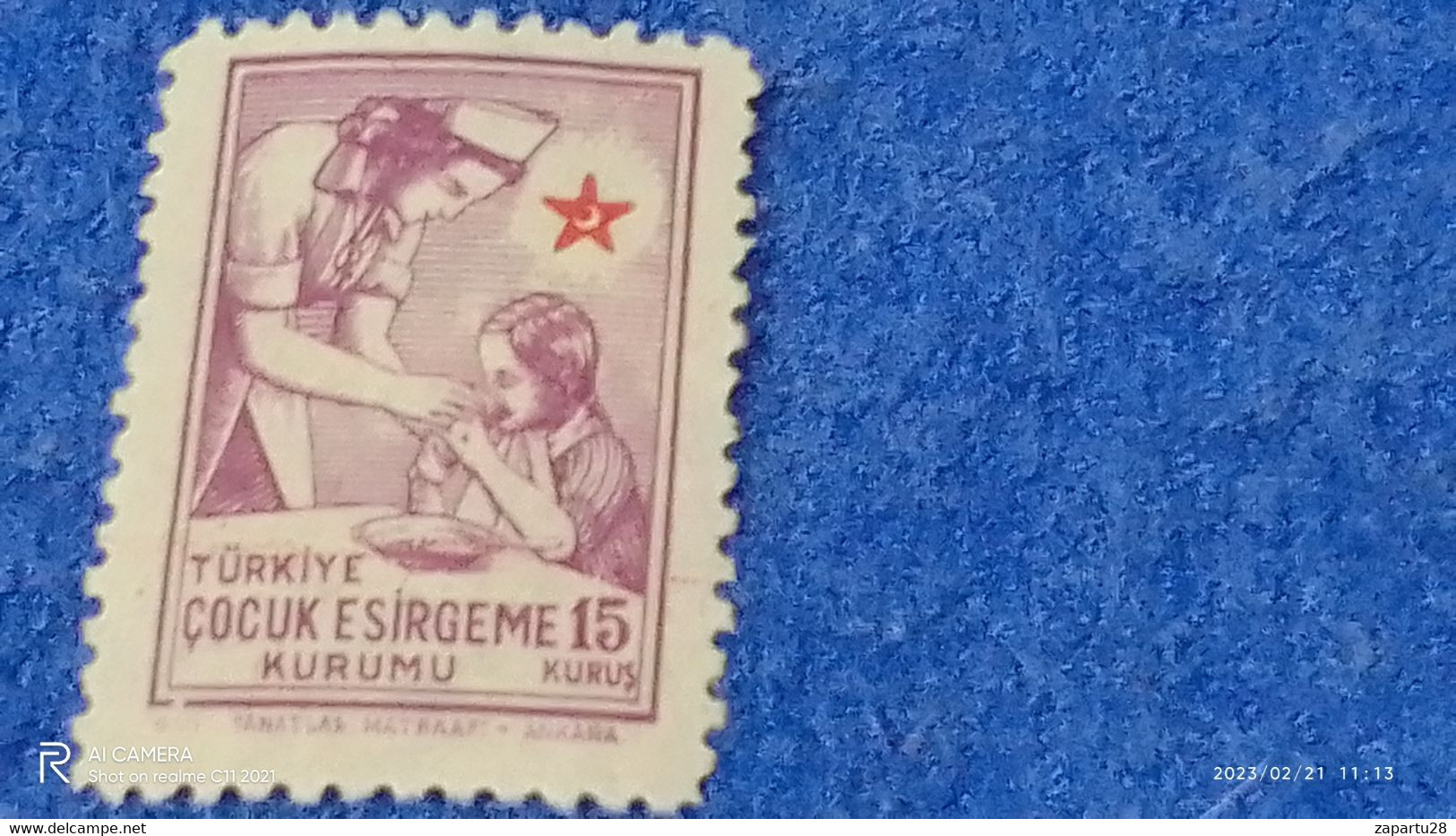 TÜRKEY--YARDIM PULLARI-1950-60-ÇOCUK ESİRGEME KURUMU   15K   (*) - Timbres De Bienfaisance