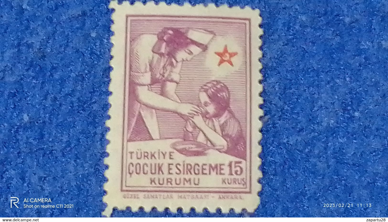 TÜRKEY--YARDIM PULLARI-1950-60-ÇOCUK ESİRGEME KURUMU   15K   (*) - Timbres De Bienfaisance