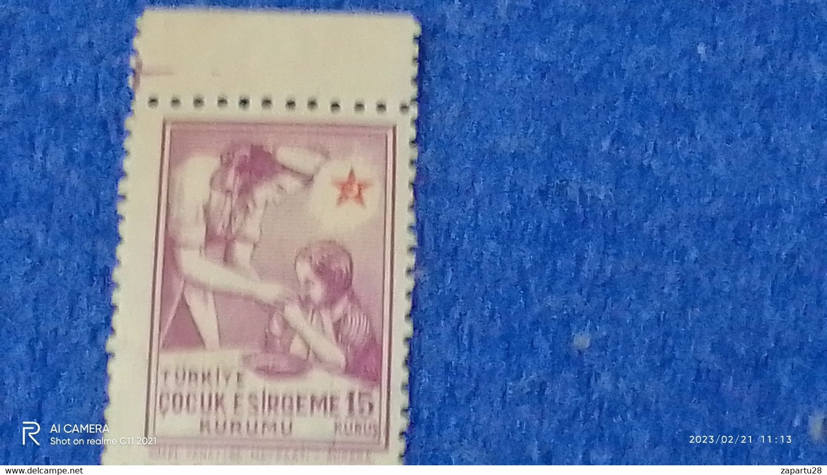 TÜRKEY--YARDIM PULLARI-1950-60-ÇOCUK ESİRGEME KURUMU   15K   (*) - Timbres De Bienfaisance