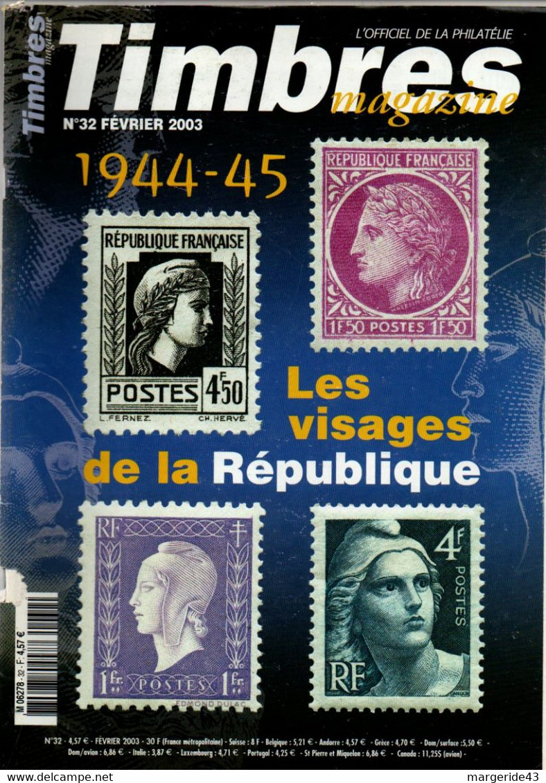 TIMBROSCOPIE N°32 FEVRIER 2003 - Francés (desde 1941)