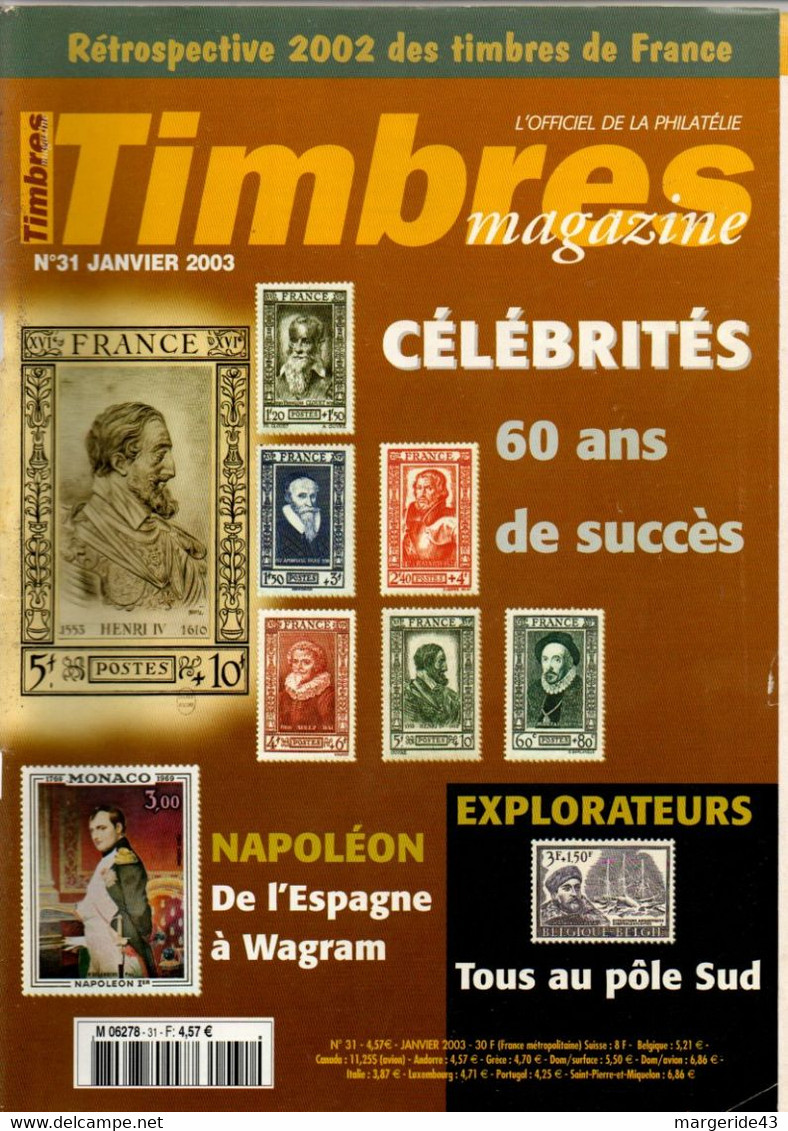 TIMBROSCOPIE N°31 JANVIER 2003 - Francesi (dal 1941))