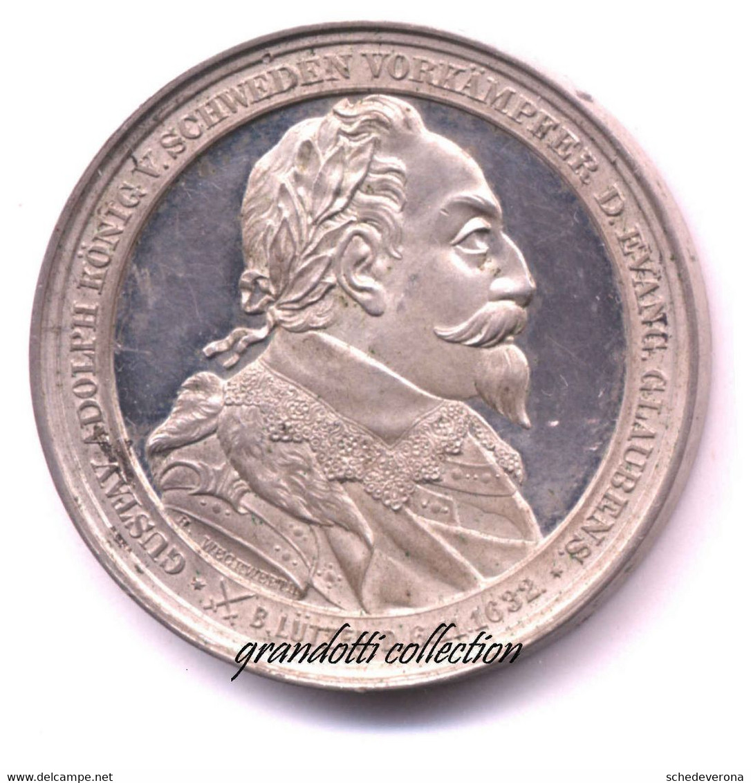 GUSTAV ADOLPH RE DI SVEZIA 1882 MEDAGLIA 50 ASSOCIAZIONE ASSISTENZA PROTESTANTE - Adel