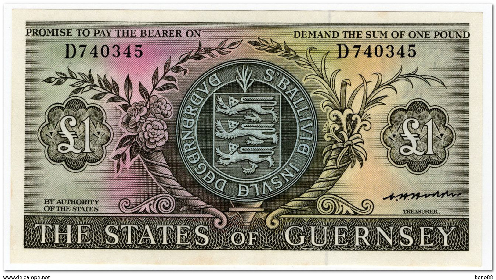 GUERNSEY,1 POUND,1969,P.45b,AU-UNC - Guernesey