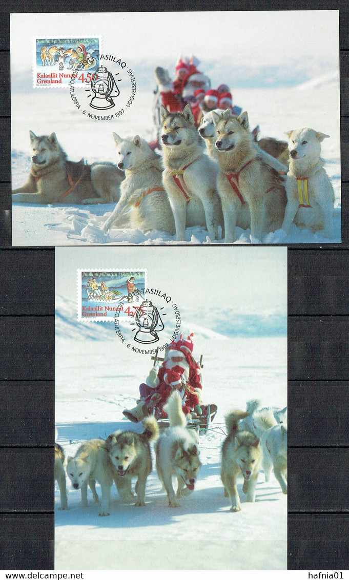 Greenland 1997.  Christmas. Michel 313y - 314y Maxi Cards. - Cartes-Maximum (CM)