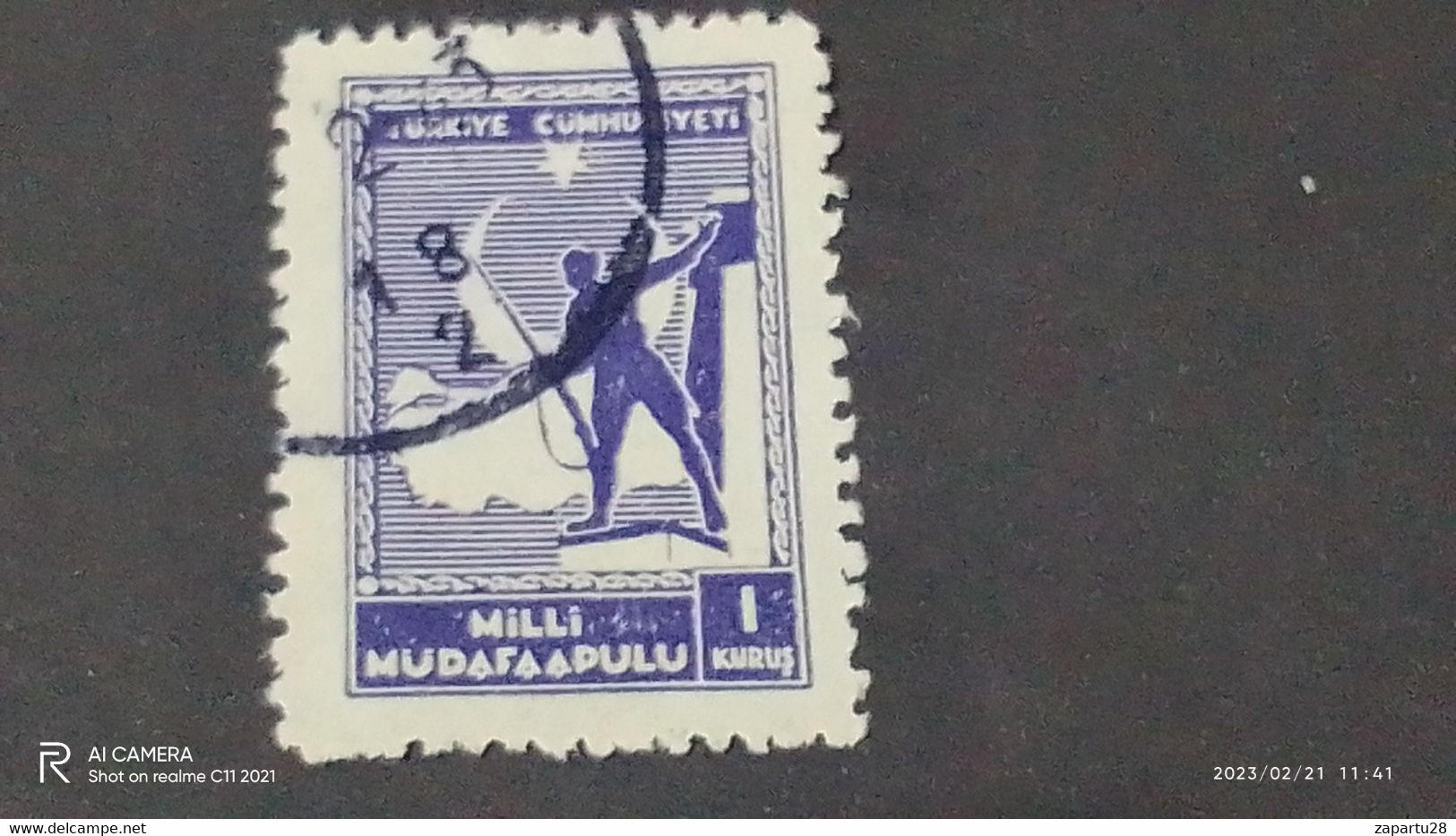 TÜRKEY--YARDIM PULLARI-1940-50- MİLLİ MÜDAFAA PULU 1K   DAMGALI - Timbres De Bienfaisance