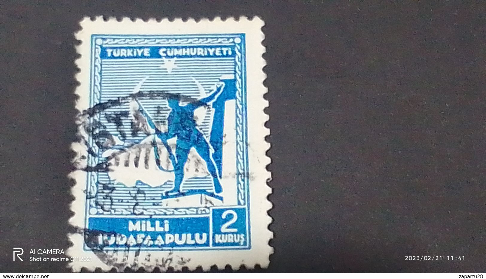 TÜRKEY--YARDIM PULLARI-1940-50- MİLLİ MÜDAFAA PULU 2K   DAMGALI - Timbres De Bienfaisance