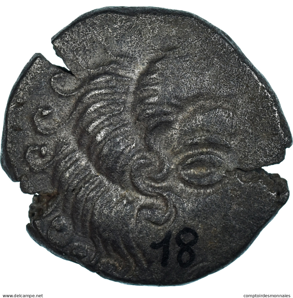 Monnaie, Coriosolites, Statère à La Lyre, 1st Century BC, TTB, Billon - Gauloises