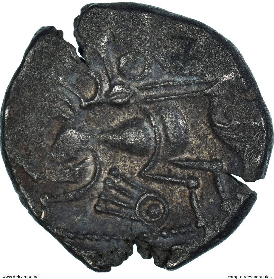 Monnaie, Coriosolites, Statère à La Lyre, 1st Century BC, TTB, Billon - Gauloises