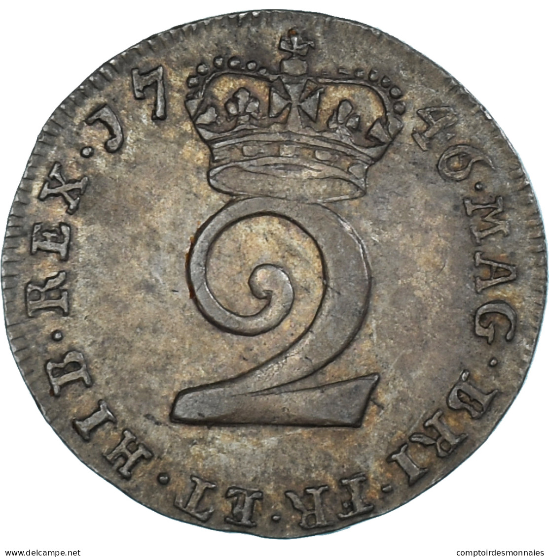 Monnaie, Grande-Bretagne, George II, 2 Pence, 1746, SUP, Argent, Spink:3714A - D. 2 Pence