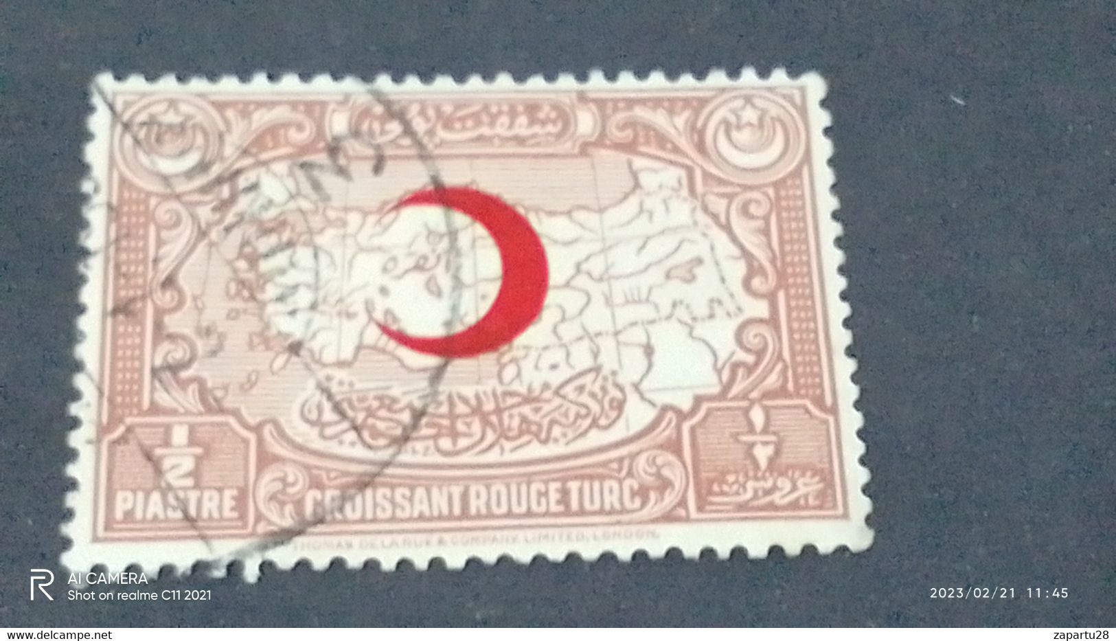 TÜRKEY--YARDIM PULLARI-1928  RED CRESENT 0.50 PİASTRE  DAMGALI - Wohlfahrtsmarken