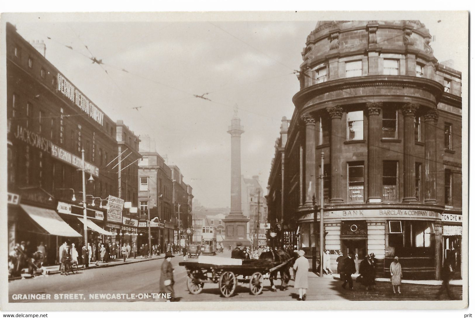 Grainger Street Newcastle-on-Tyne ~1925-30s. Unused Photo Postcard. Publisher British Manufacture - Newcastle-upon-Tyne