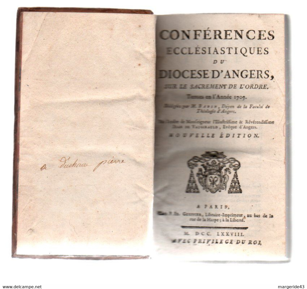 15 VOLUMES CONFERENCES ECCLESIASTIQUES DU DIOCESE D'ANGERS 1778 SUR LE SACREMENT DE L'ORDRE