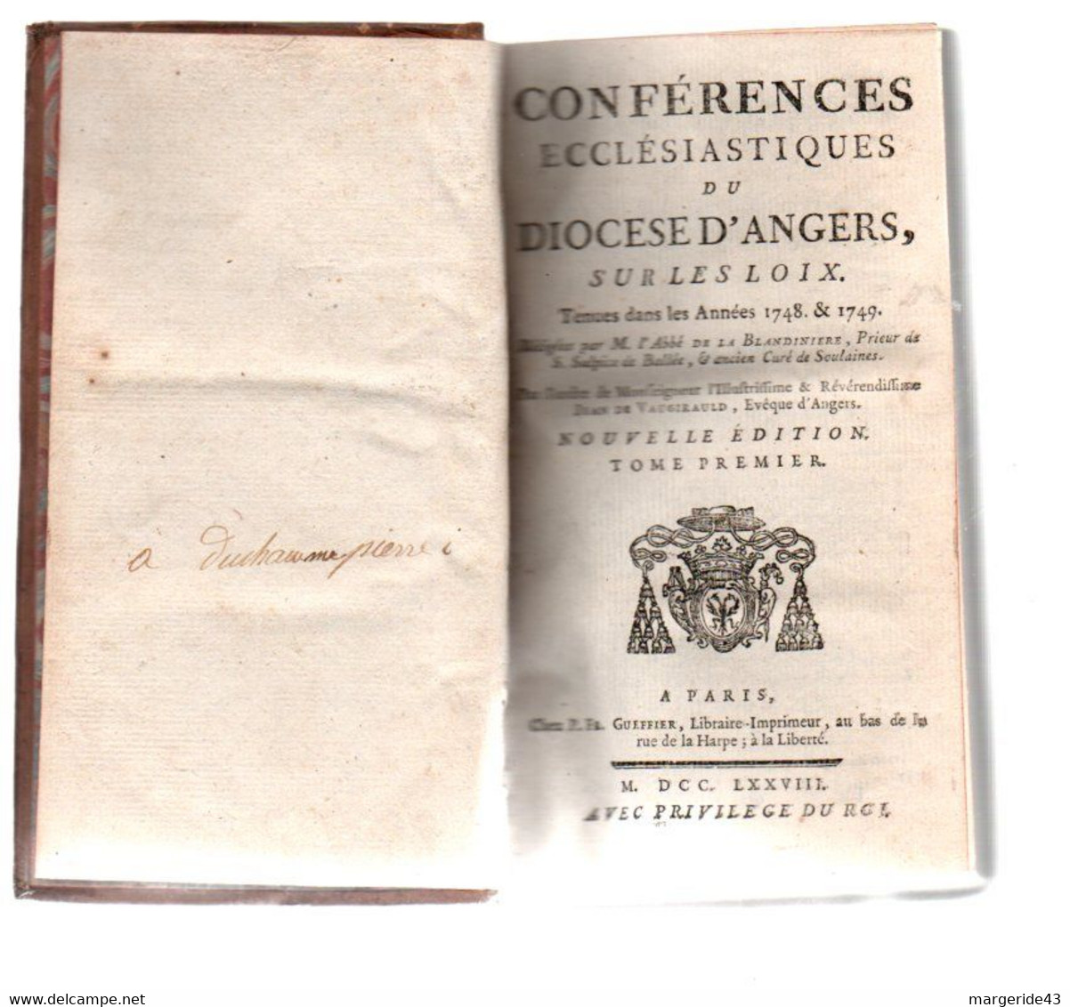 15 VOLUMES CONFERENCES ECCLESIASTIQUES DU DIOCESE D'ANGERS 1778 SUR LE SACREMENT DE L'ORDRE