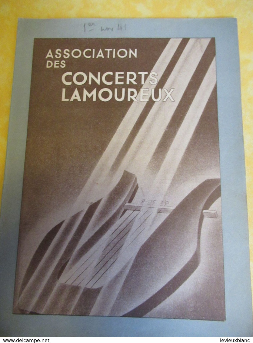 Programme Ancien/Musique/Grande Salle PLAYEL/Ass..des Concerts LAMOUREUX/ BIGOT Pdt /1941  PROG331 - Programmi