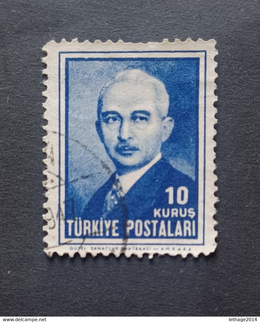 OTTOMAN العثماني التركي Türkiye 1946 EFFIGY OF THE ISMET PRESIDENT COLOR ERROR ROYAL BLUE INSTEAD OF SLATE 7 SCANNER - Gebruikt