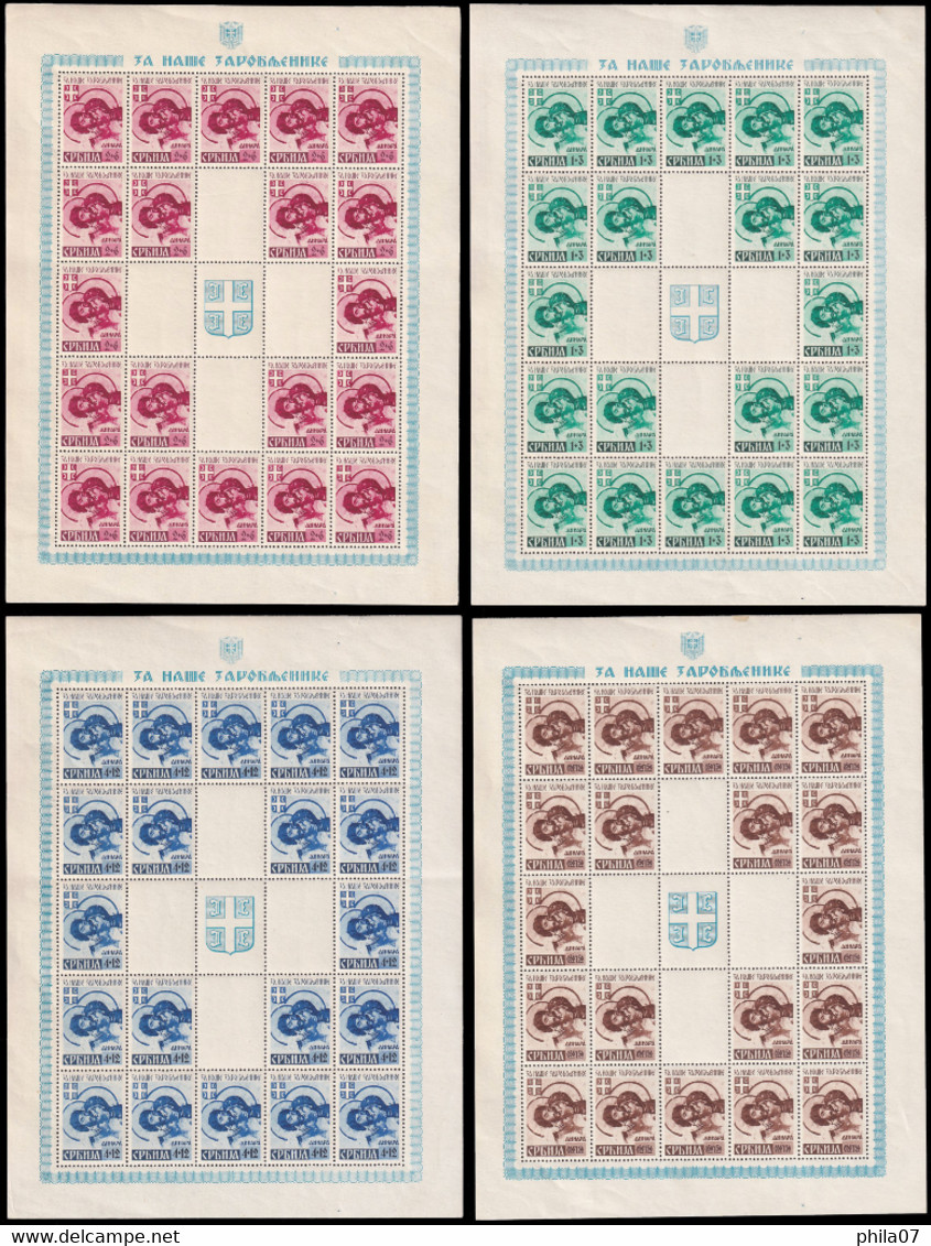 SERBIA - Mi.No. 62/65, Sheets In Good Quality / 9 Scan - Serbie